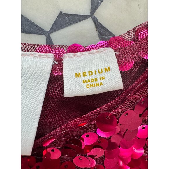 Maeve By Anthropologie Sequined Tie-Strap V-Neck Tank Top Medium Burgundy - Picture 7 of 15